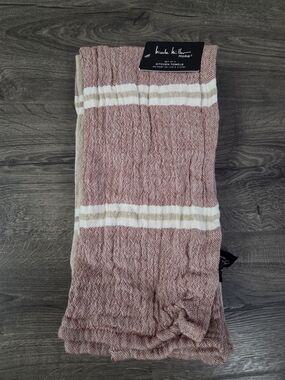 Nicole Miller Striped Kitchen Towel Set (3) 100% Cotton Made In India NWT